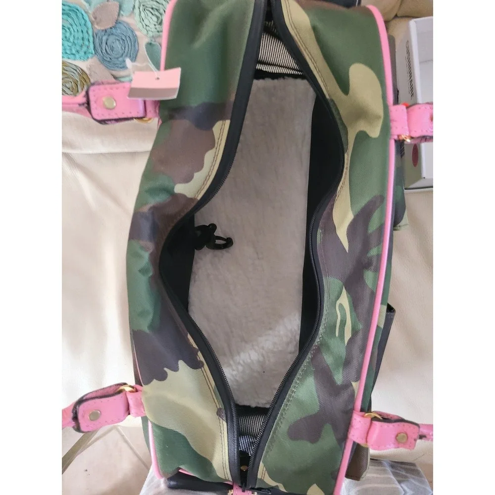 Petote Marlee Camo with Pink Stripe Pet Bag Purse Brand New W Tags